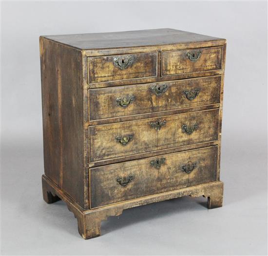 A George III feather banded fruitwood chest W.2ft 5in. D.1ft 8in. H.2ft 9in.